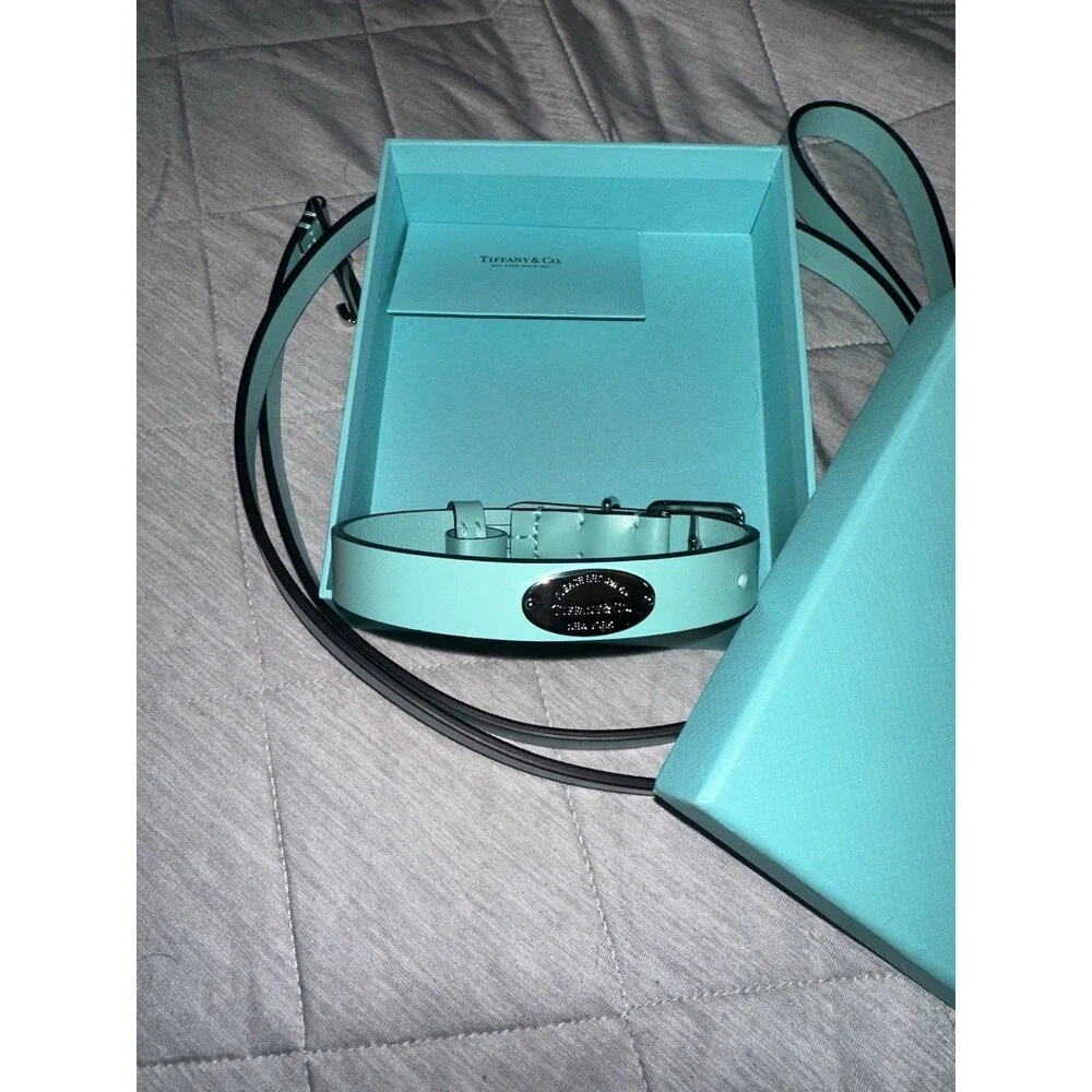 NEW Tiffany & Co Dog Collar and Leash. Sterling Silver..Size Medium